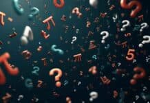 The Law of Large Numbers: Understanding the Statistical Principle That Powers Probability Abstract image with random numbers, question marks, pi symbol, and mathematical symbols illustrating the law of large numbers.