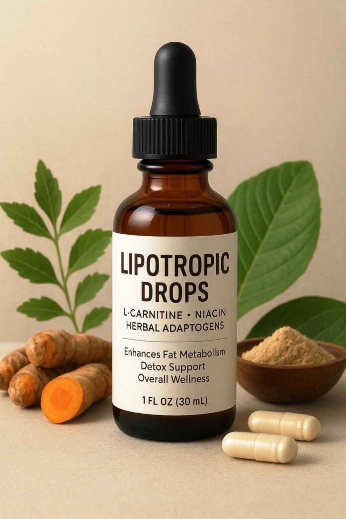Lipotropic drops supplement for fat-burning and metabolism support